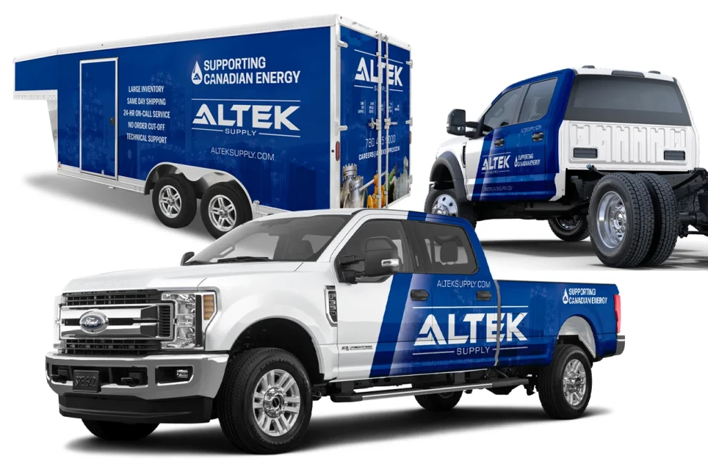 Fleet graphics project produced for Altek by Sign-Tech Media in Edmonton