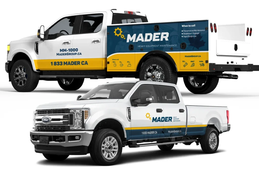 Fleet graphics project produced for Mader by Sign-Tech Media in Edmonton